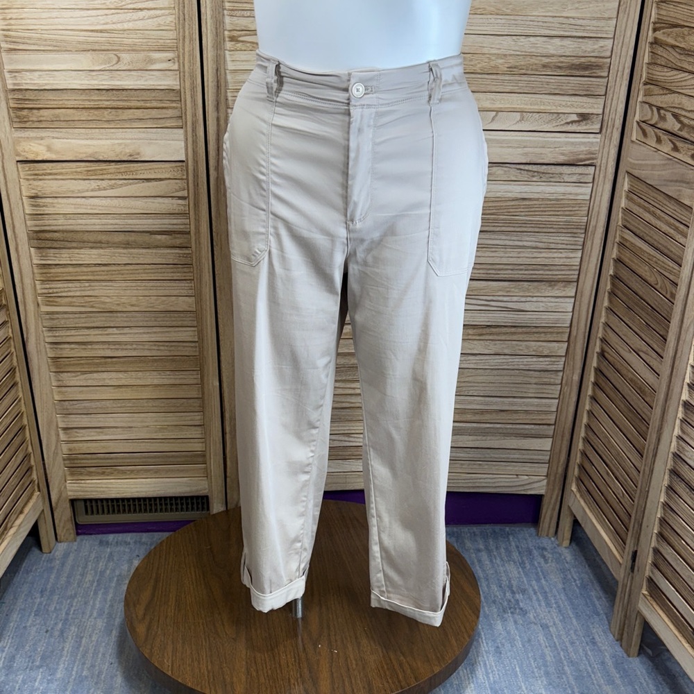 WestPort Wrangler Tan Pants Cuffed Ankles Cropped Size 16w